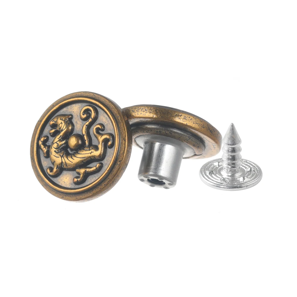 High Quality Customized Engraved Logo Anti. Gold Style Metal Zinc Alloy Jeans Button for Garments
