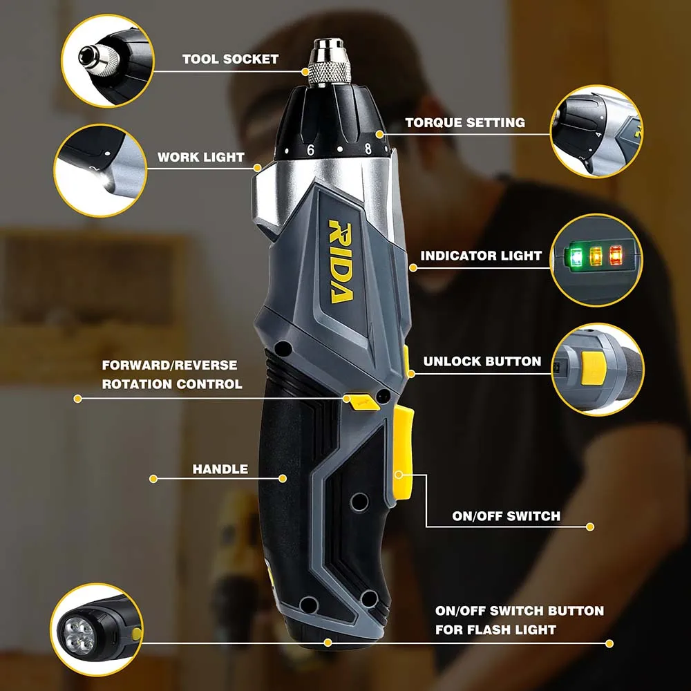 4.8V Li-ion Battery 45pcs per set Two model Cordless Screwdriver Mini Power Electric Screwdriver