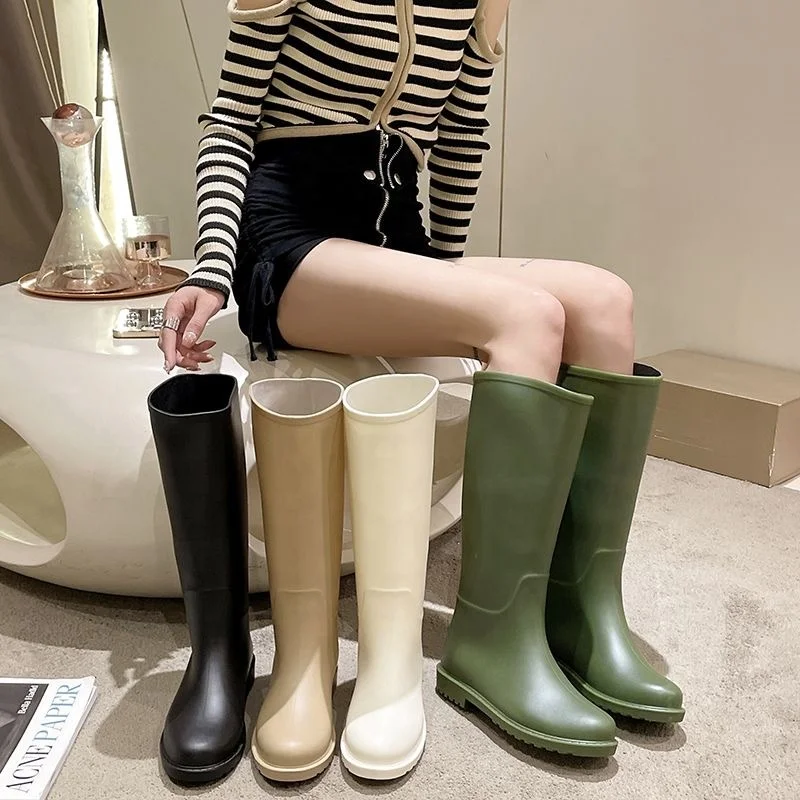 New Fashion Trending Women Ladies Ankle Shoes Knee High Shoes waterproof garden boots wear-resistant pvc wellington boots