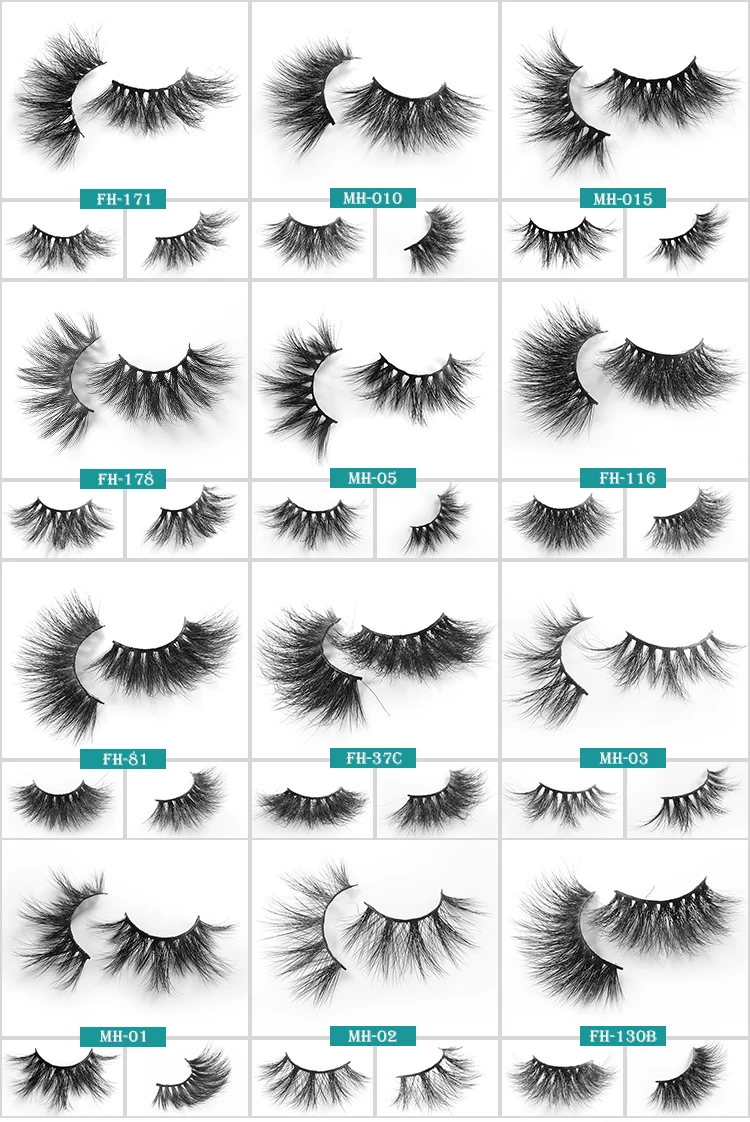 100% плоские норковые ресницы ручной работы с коробкой для ресниц на заказ