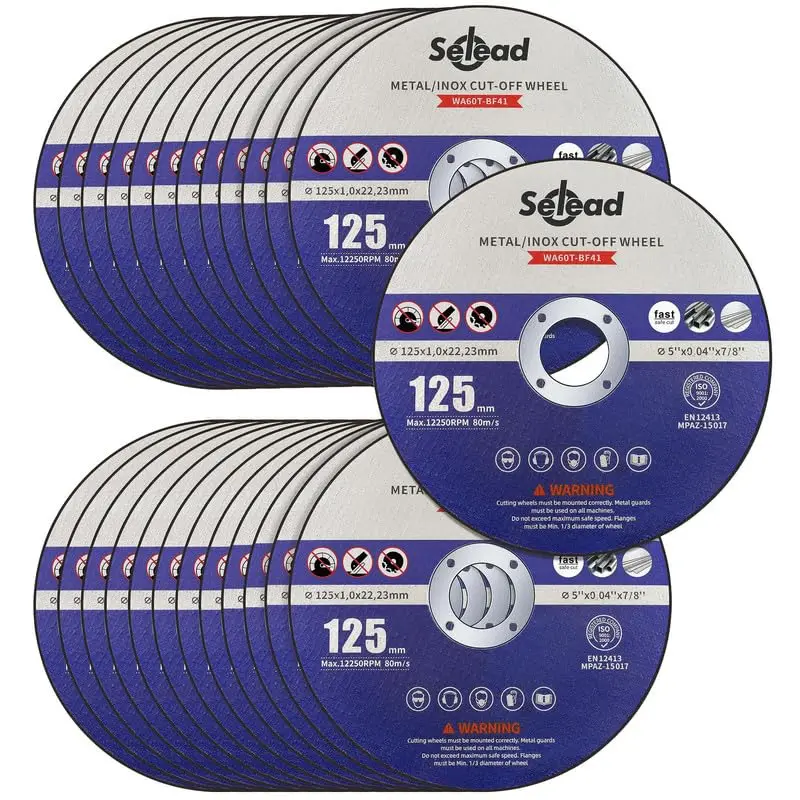 Ultra-Thin 1.0 mm Blue Flex Discs 500-Piece Durable 125mm Cutting Disc for Stainless Steel Compatible with Angle Grinder