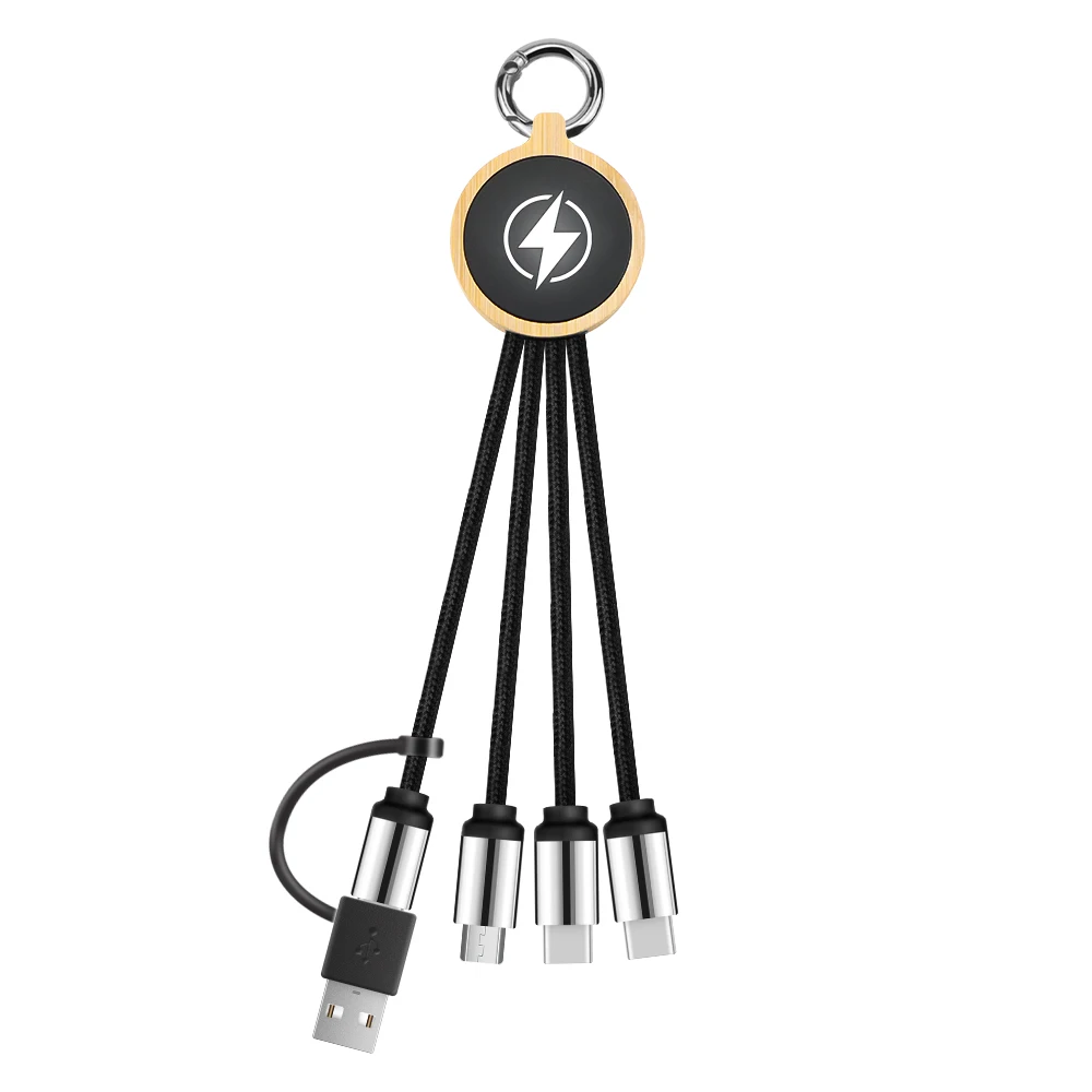 Лидер продаж рекламный подарок универсальный usb-кабель для логотипа мини-портативный брелок 3 в 1 зарядный кабель быстрой зарядки и передачи данных