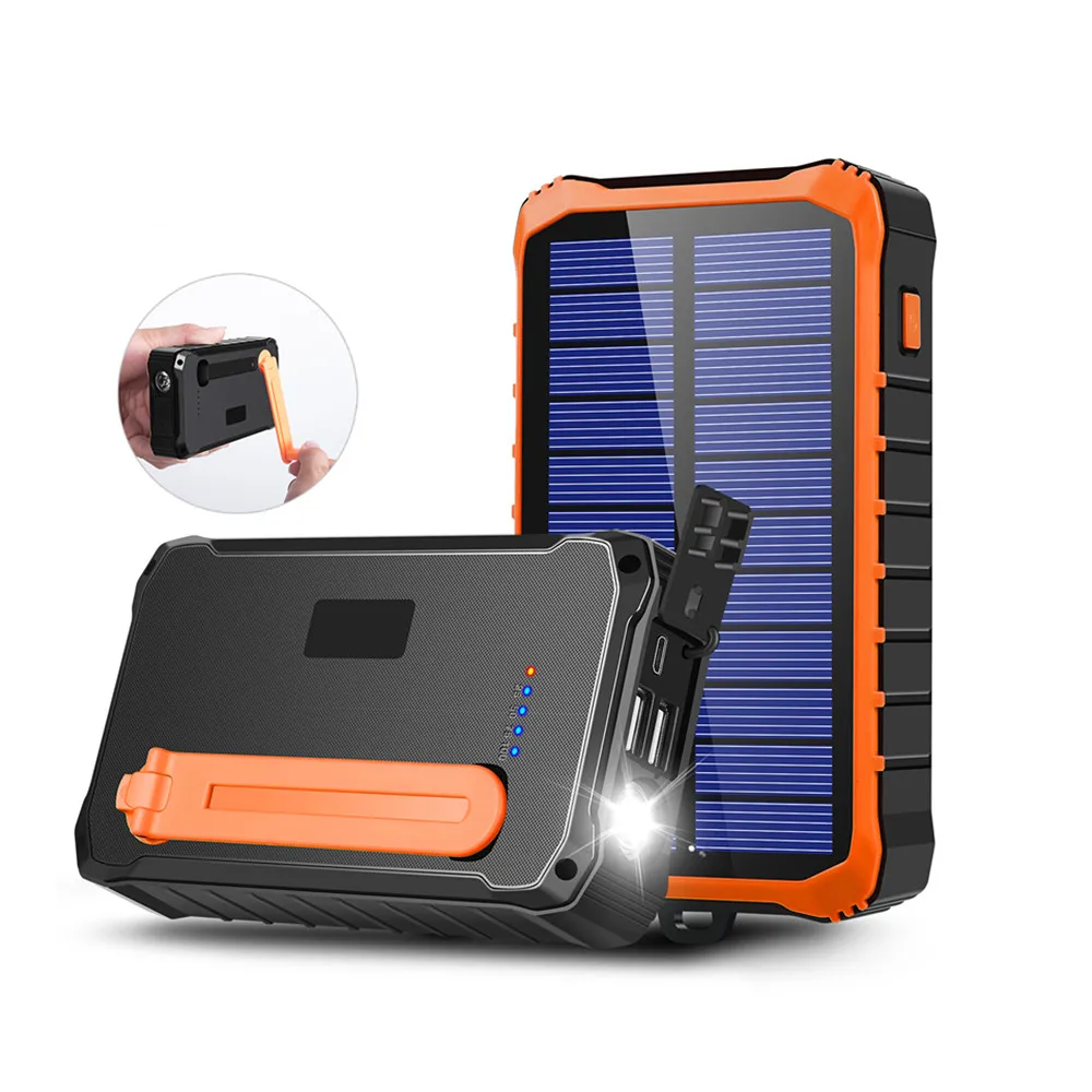 Trending products best portable solar power bank hand crank charger flashlight with usb port