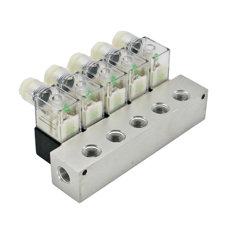 JRF125 DC24V Quintuplet Pneumatic Solenoid Valve Directional Air Control Valve Manifold Valve