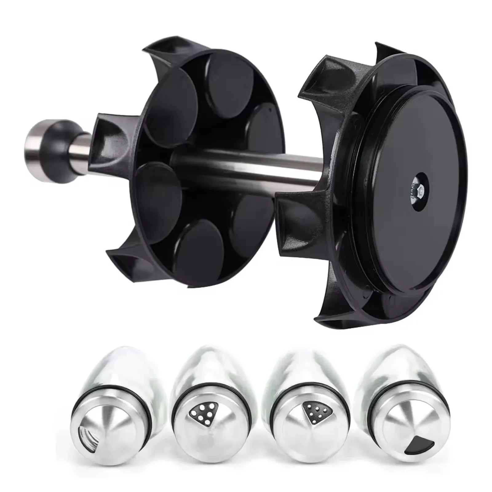 Spice Rack Organizer Kitchen Countertop Spice Storage Rack Swivel Rack Tower Set with 6 Glass Spice Refill Container Jars