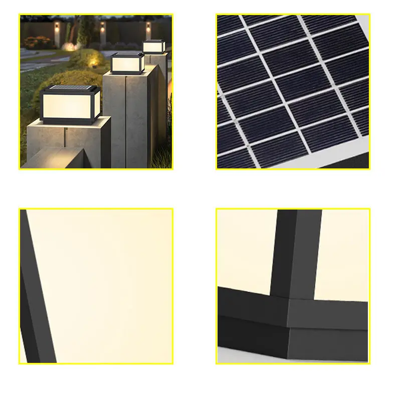 Outdoor Waterproof Wall Lamps Metal Garden Led Column Headlights Patio Doorpost Lights Villa Viewing Pillar Solar Bollard Light
