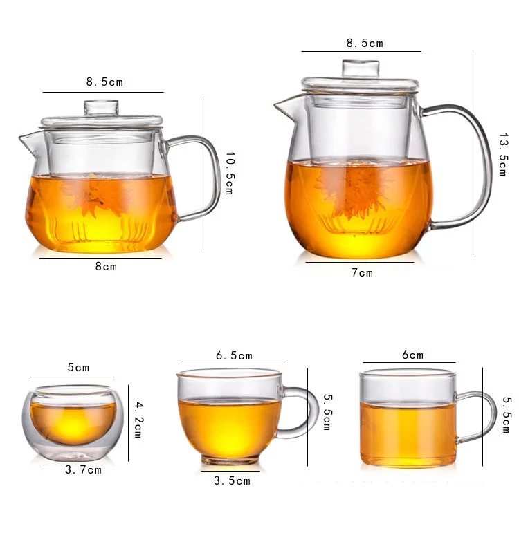 300Ml 10Oz Stocked Glass Tea Steeping Travel Mug High Borosilicate Glass Mug Tea Cup With Strainer With Lid