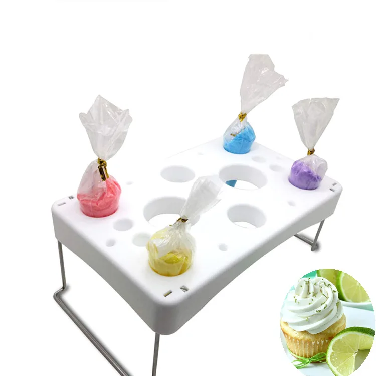 New Arrival 12 Hole Folding Cake Piping Bag Rack Pastry Bag Stand Piping Bag Holder Cream Work Table Holder Cake Decor Tool