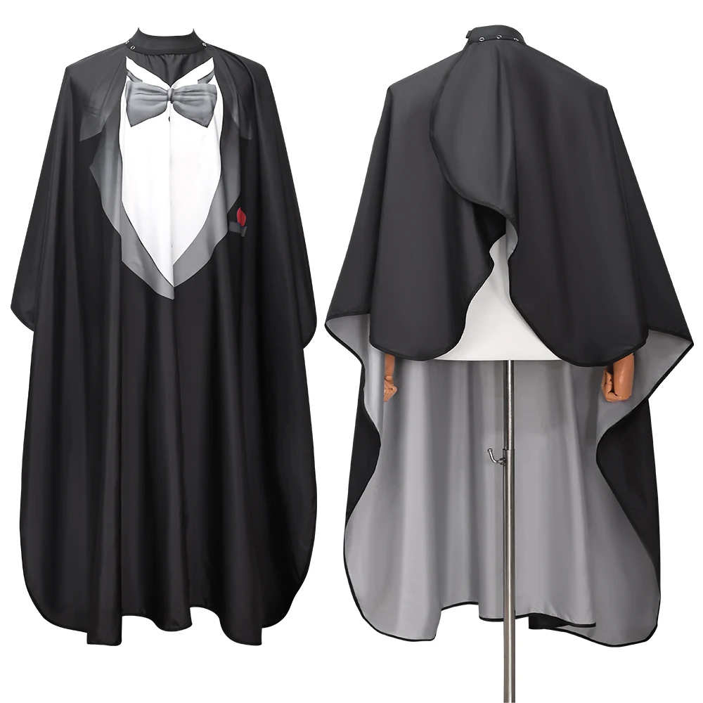 New Custom Logo Waterproof Barbershop Aprons Haircut Salon Black Barber Capes