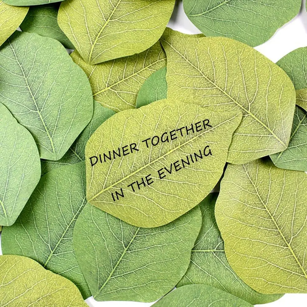 Simple Green Leaf Sticky Stationery Anime Self-adhesive Note Memo Pad Reminder Note DIY Decoration for Home Wall Photo Wall