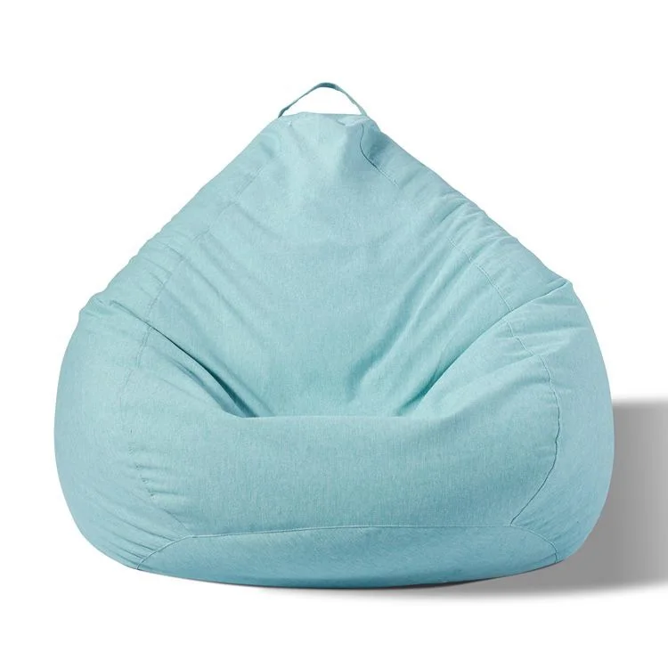 aqua  blue cotton and linen fine velvet feel  classic water drop lazy sofa bean bag