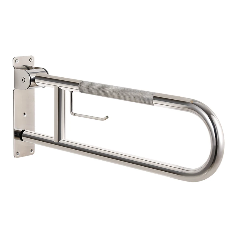 anti-slip toilet grab bar stainless steel handicap safety handrails disabled flip-up bathroom grab bars with paper holder