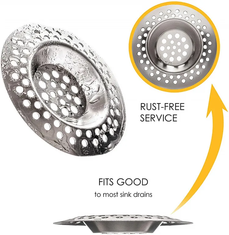 
Portable Steel Hair Catcher, Standard Strainer Drain Protector from Clog for Bathroom, Kitchen, Shower 