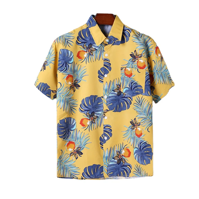 casual hawaii style slim man shirt