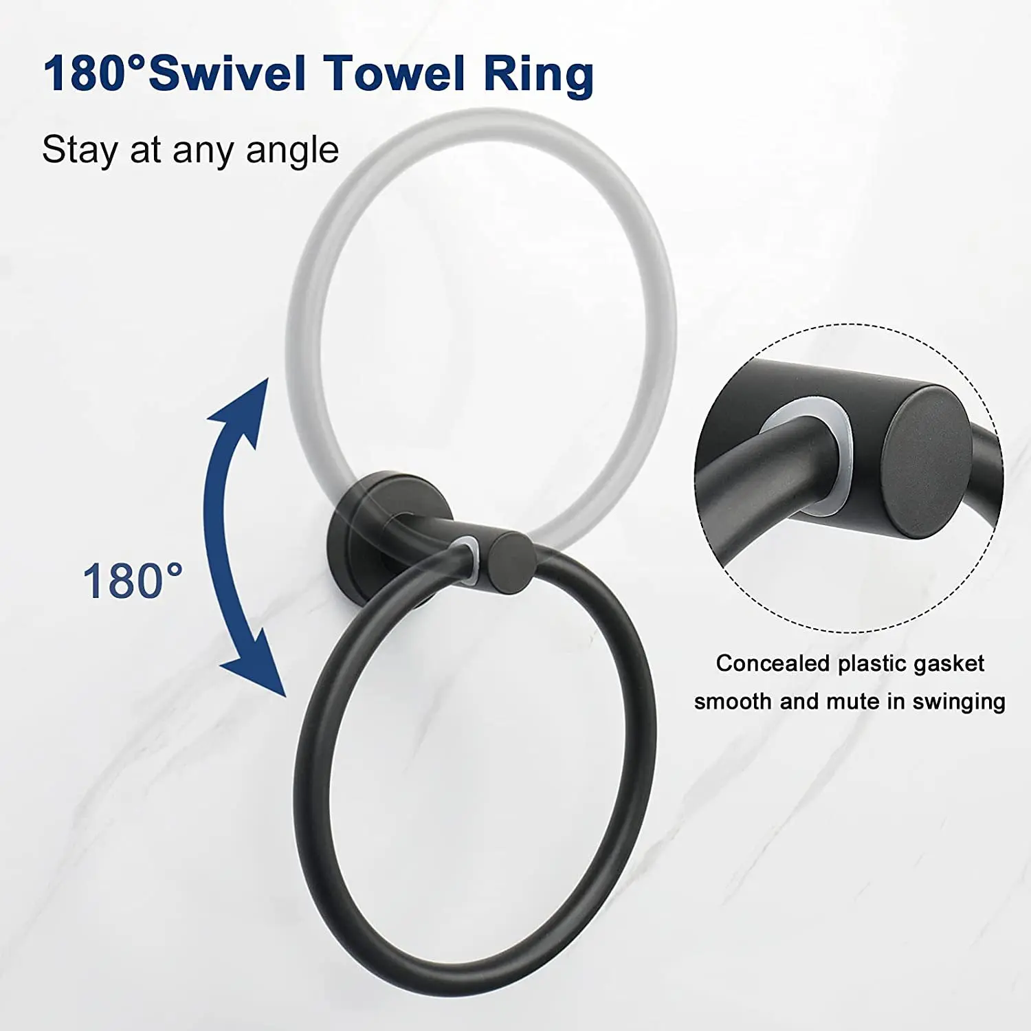 101 Factory Custom Wholesale Bathroom Ring Wall Mounted 304 Stainless Steel  Round Towel Ring