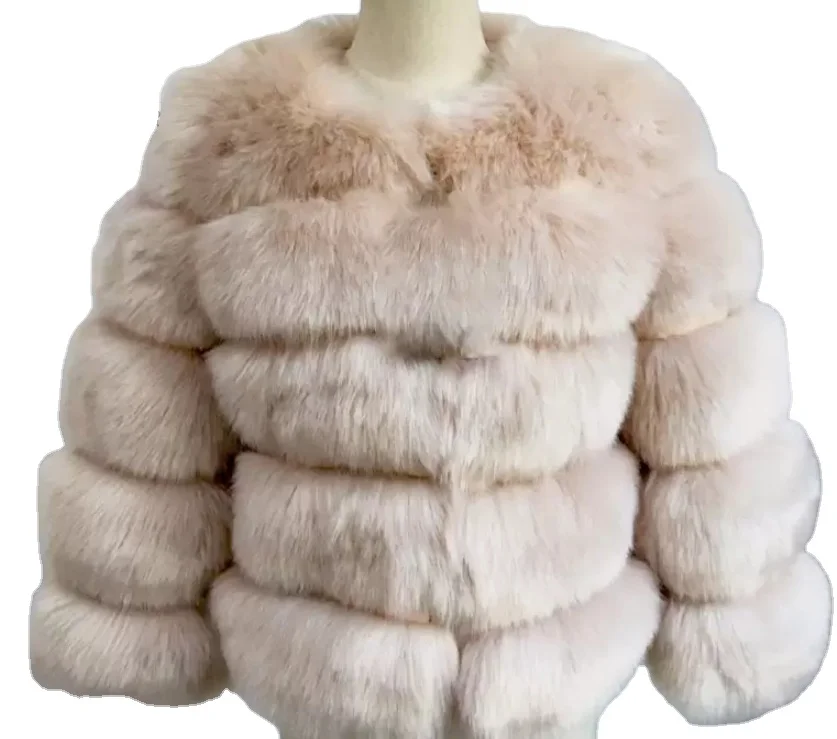 Hot Sales Luxury Similar Fox Fur Coat Women Plus Size Leather Jacket