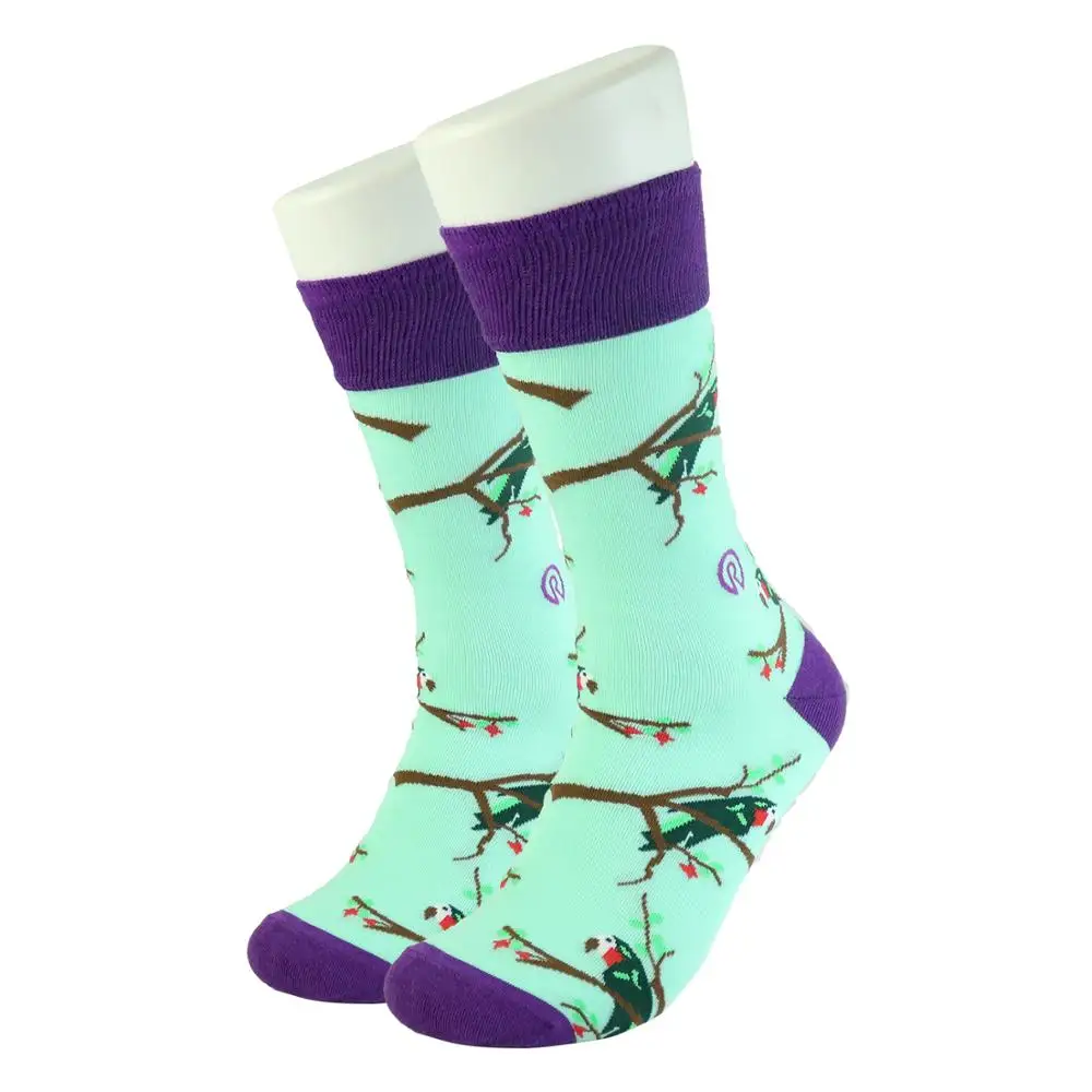 Custom Animal Pattern bamboo fiber Cotton Sock Jacquard Unisex Women Men happy funny Dress Socks
