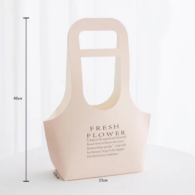 Hot Seller Wholesale Kraft Paper Bag for Flower Trapezoid Flower Packaging Bag Florist Material Flowers Holder