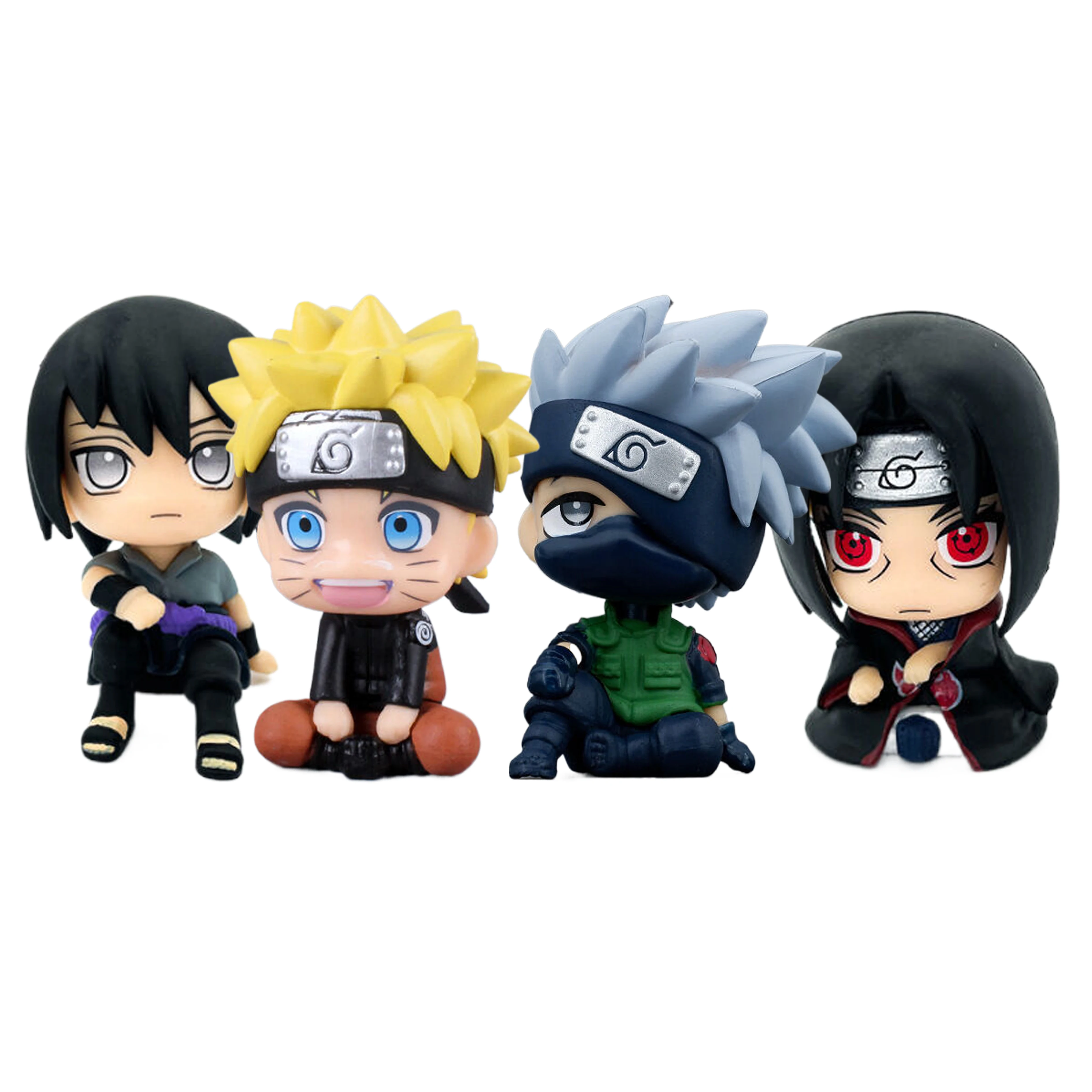 9cm Narut Kakashi Itachi Sasuke Sitting position NARUT toys action figures anime wholesale Bagged model pendants
