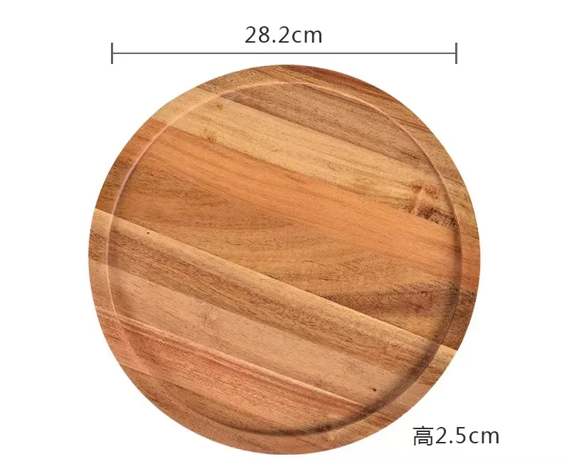 Diyue Stock Rubber Wood Spice Rack Acacia Wood Lazy Susan Wooden Kitchen Turntable Storage Food Bin Container 10 Inch Cake Plate