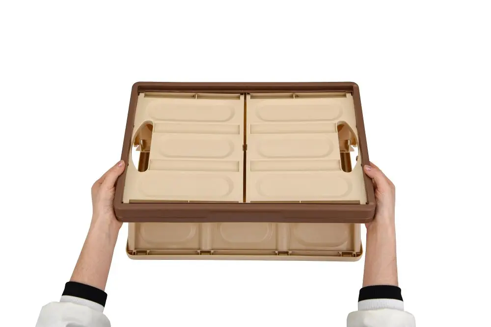 High Quality Desk Storage Plastic PP Foldable Basket Easy Storage Box with Lid