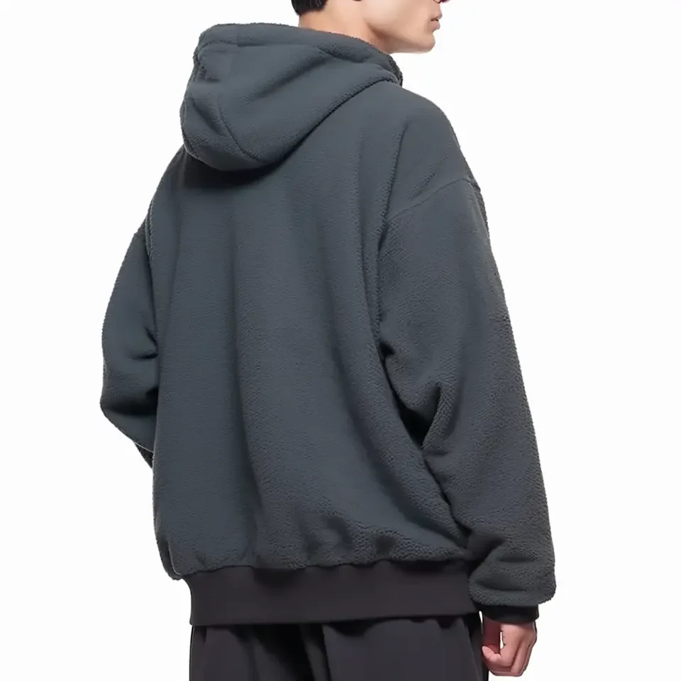 Wholesale customized logo double layer heavyweight hoodie tight neck with hood hoodie berber Fleece big and tall wear hoodie