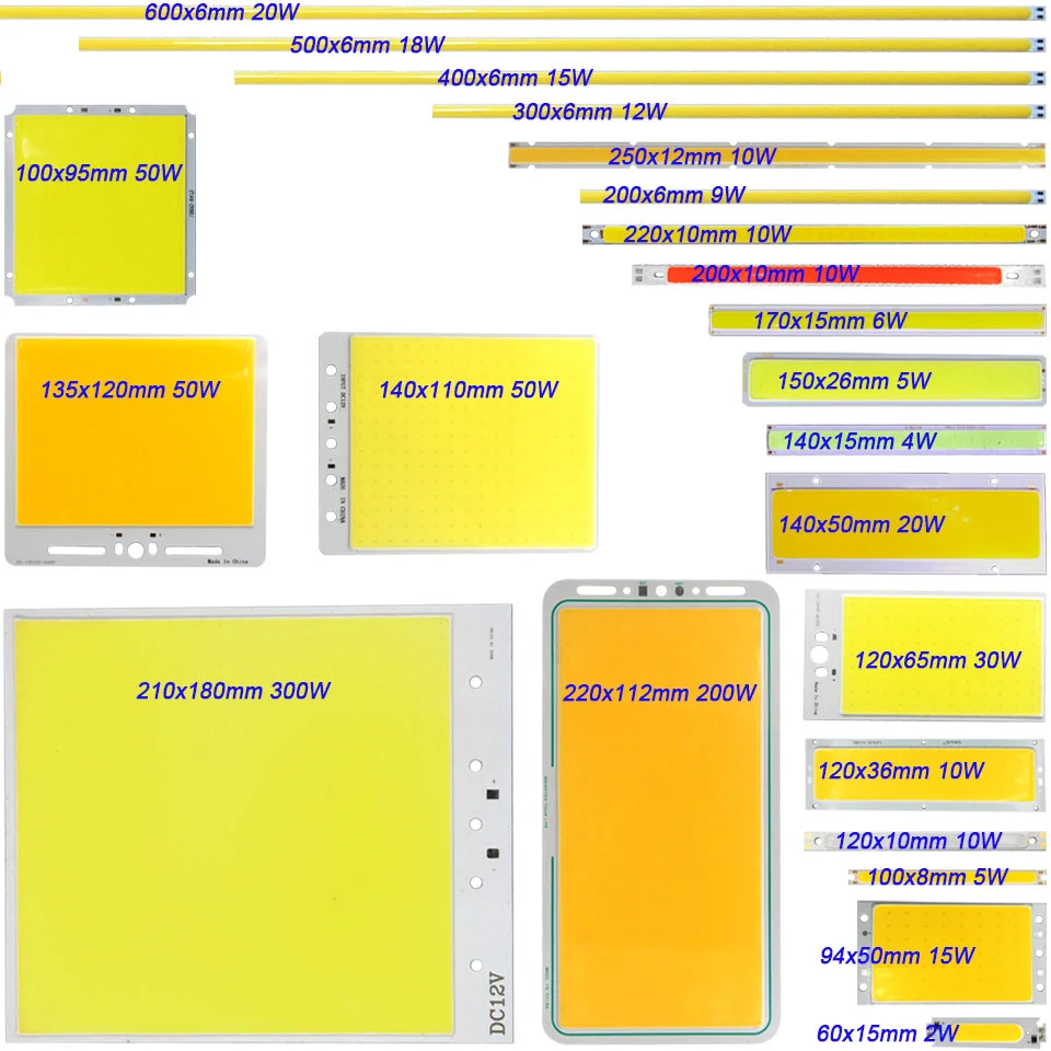 Aihongyang Custom Design 1w 3w 2v 3v 5v Red 60*8mm 70*12mm Small COB LED Chip Light Source For Flashlight