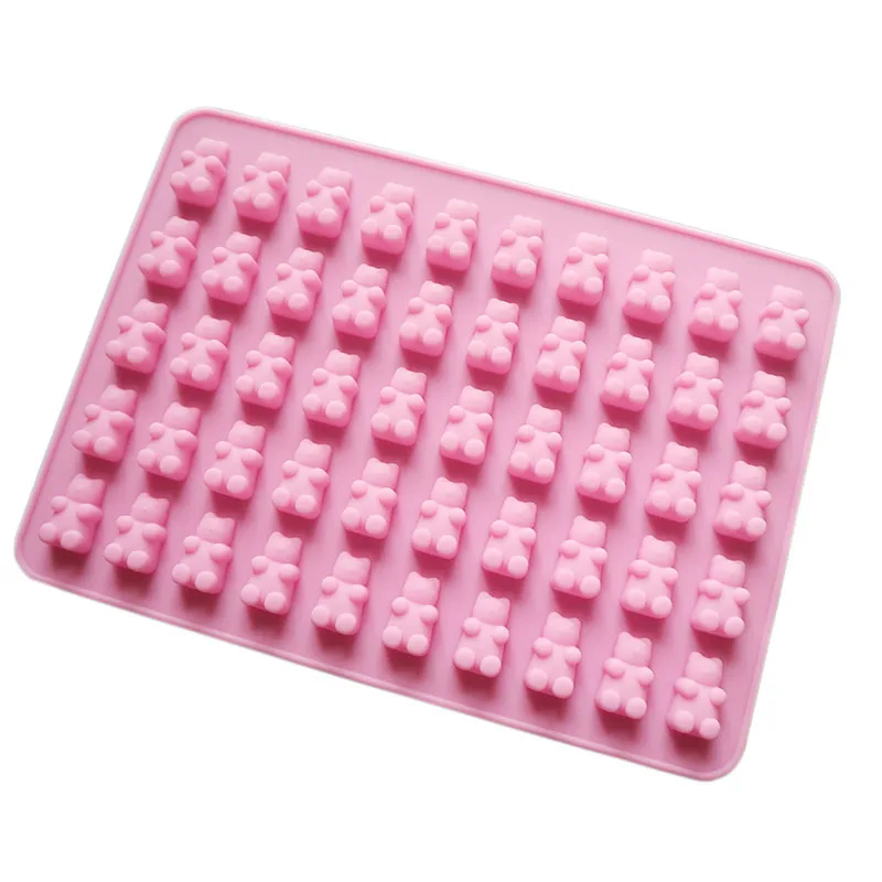 Mini bear Shape 50 Cavity Silicone Mold for pet Chocolate Jello Gummy Candy Custom cartoon bear silicone baking mold