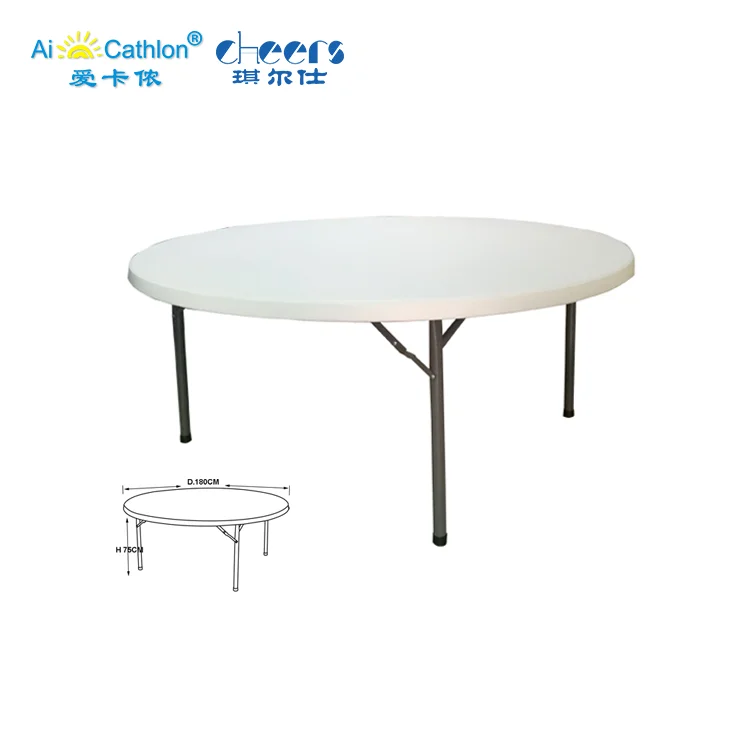 6FT Round Plastic Folding outdoor table for Events Wedding Party