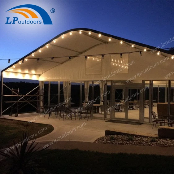 waterproof aluminum frame arcum party tent with ceiling decoration for wedding banquet event