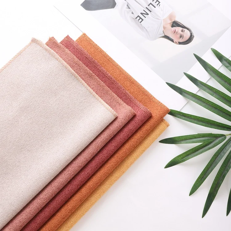 High Quality 100% Polyester Textured Fabric Cashmere Line Looking Upholstery Plain Weaved Fabric