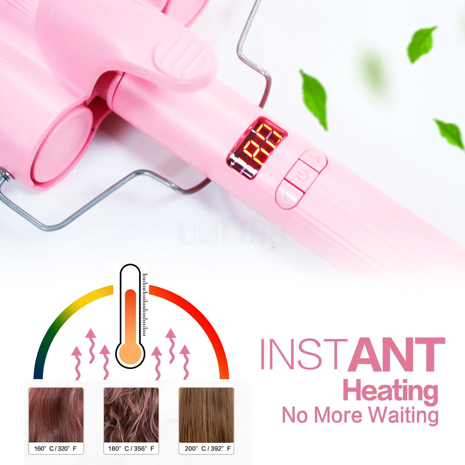 
Hot Sale Curling Hair Iron Automatic 3 Barrel Curling Iron Wand Water 