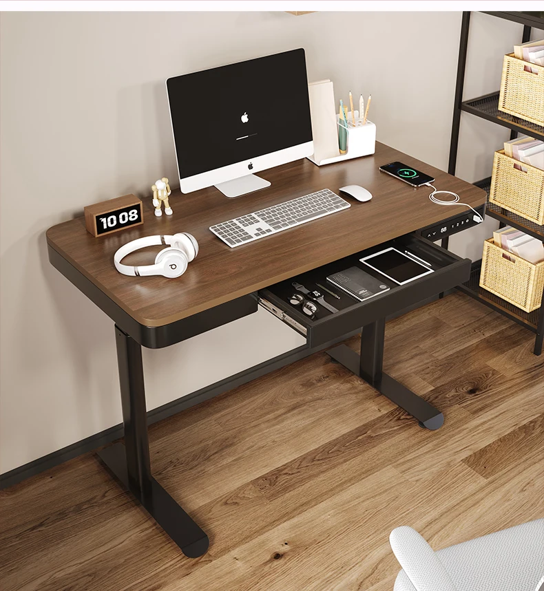 YZ Ergonomic Office Electric Height Adjustable Sit To Stand Standing Desk With Drawer  Standing Desk With USB Type-C