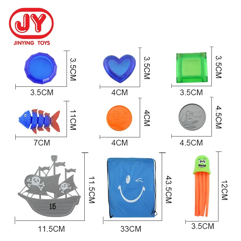 36pcs summer pool diving toy set underwater treasure set children swim training dive toy