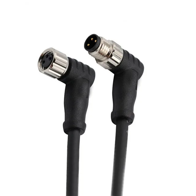 Разъем сигнала под прямым углом M8 M12, кабель датчика 3 4 5 8 12 pin, под заказ, водонепроницаемый разъем IP67 с кабелем