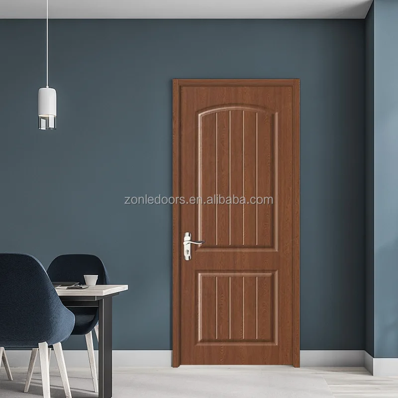 Israel Market Hot Other WPC Doors 4 Lines Smooth White Primed Waterproof Bathroom Bedroom WPC Painted Door Frame With Smart Lock