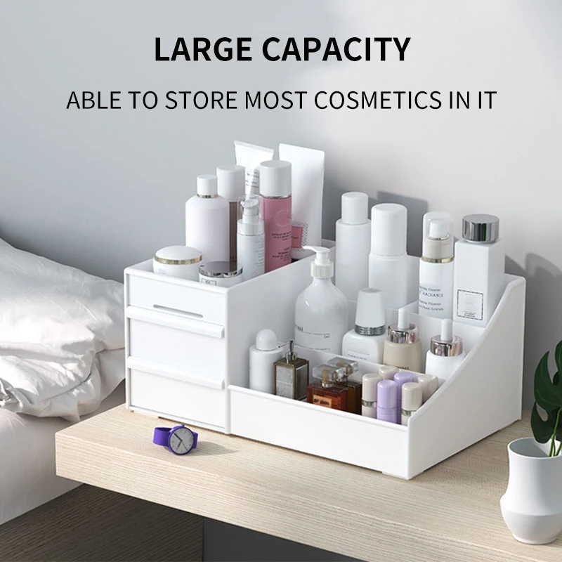 Cosmetic Lipstick Big Make Up Plastic Desktop Makeup Drawer Storage Box Countertop Organizer Storage Boxes