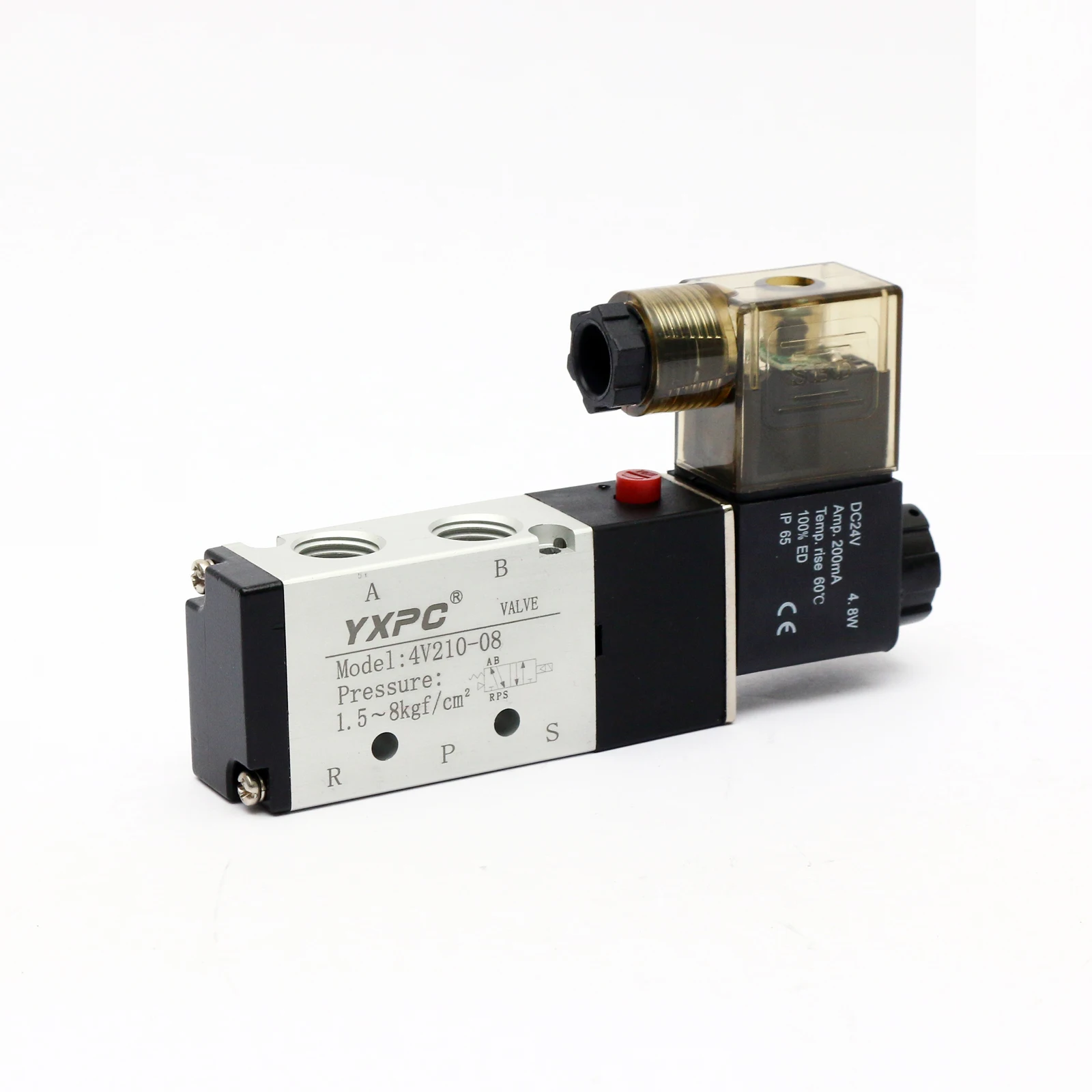 YXPC brand 4v210 08 pneumatic valves suppliers aluminum 220v 110v 24v 12v 3W 1/4 inch 5/2 pneumatic 24v solenoid valve