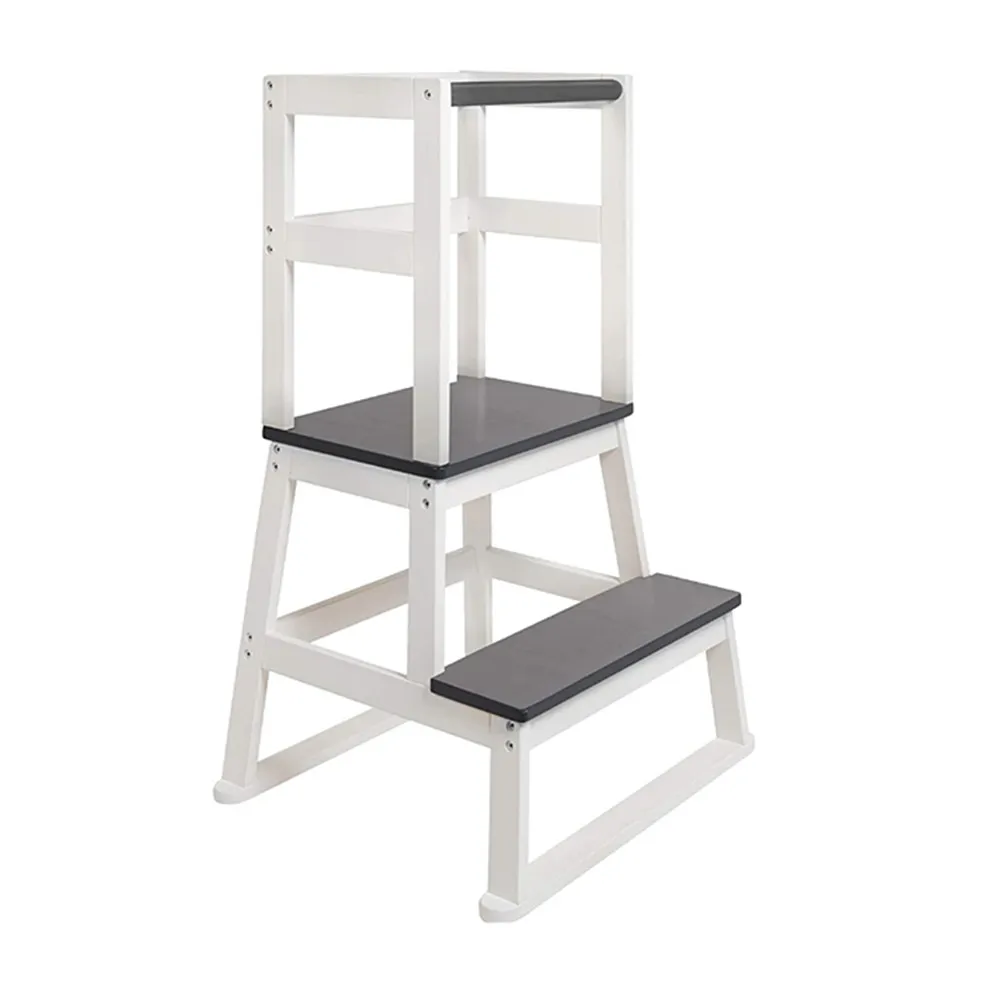  Bamboo Learning Tower with Safety Rail Kids Kitchen Step Stool