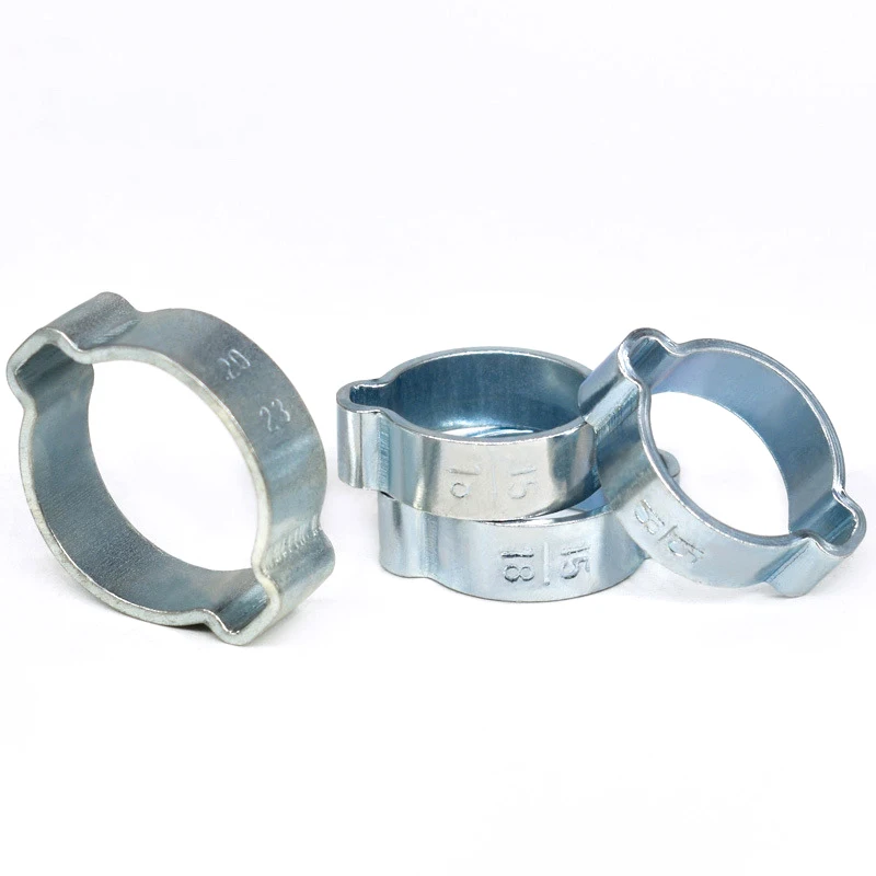 Stainless Steel Double Ear Hose Clamp Galvanized Crimp Hose Torque Clamps Size 11-13 For Gas Pipe Fastening