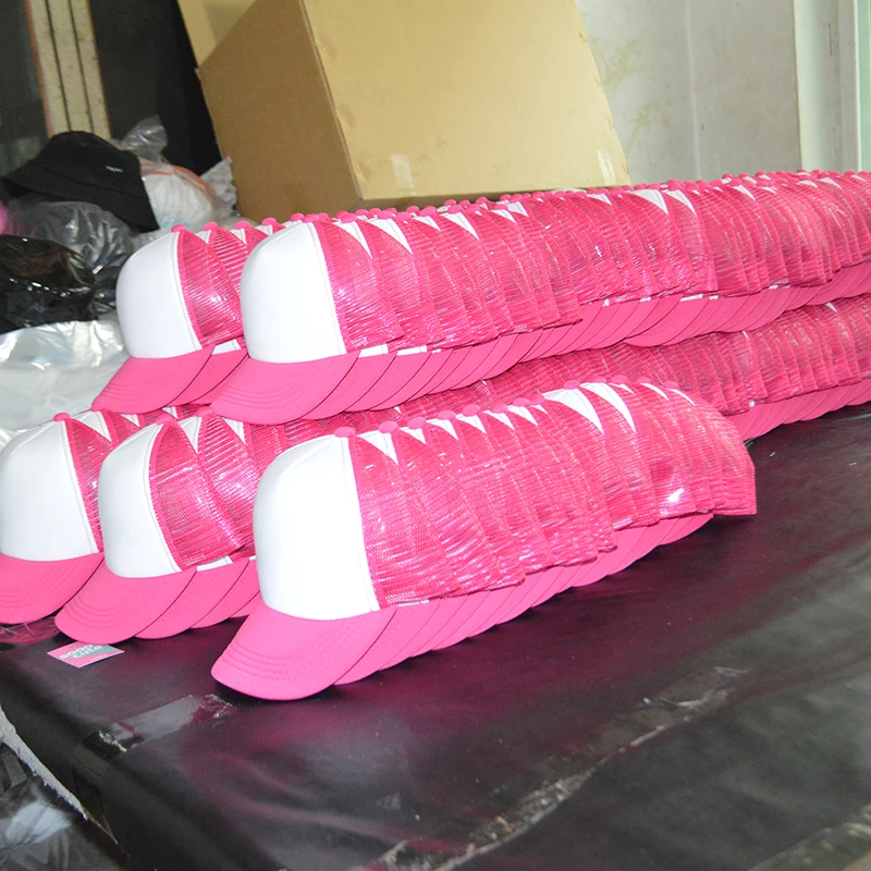 Оптовая продажа пустая спортивная шапка с логотипом на заказ 5 панелей вышивкой сетчатая шапка-тракер из пенопласта