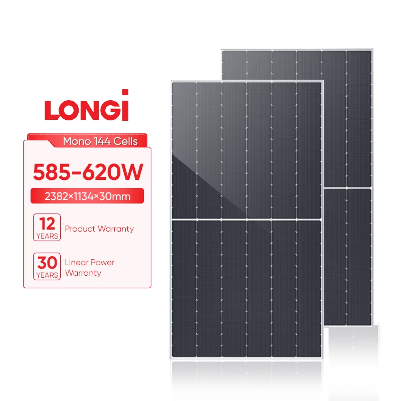 Longi Solar Panel Hi Mo7 600W 610W 605W 620W 590W 595W High Efficiency Bifacial Dual Glass Pv Modules N Type Solar Panels