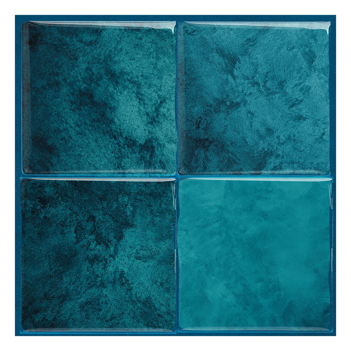 Art blue stick on wall tiles epoxy resin peel and stick backsplash bedroom wall tile