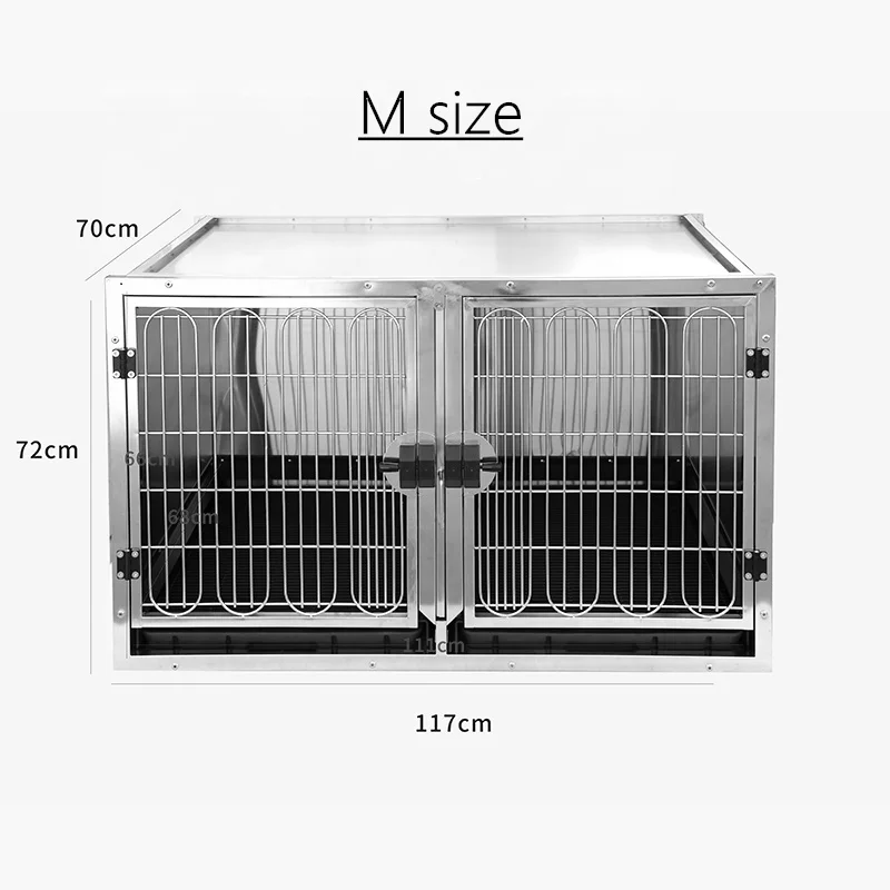 Modular Dog Kennel Large Stainless Steel Pet Dog Cages Crates with Casters