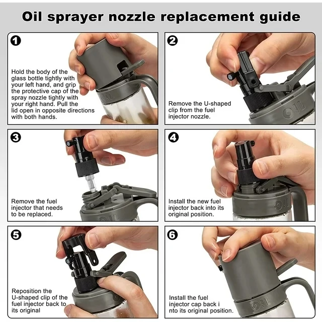 Yongli 250ml/8.3oz Versatile Cooking Oil Sprayer Olive Oil Spray Bottle for Air Fryer Salad Kitchen Use