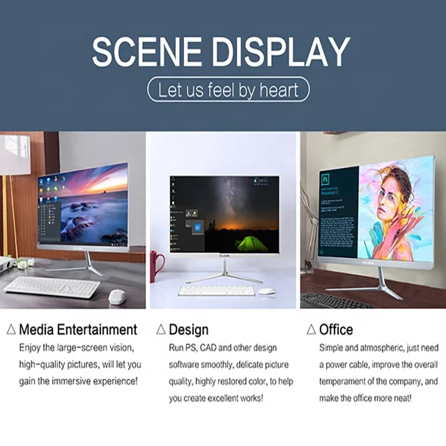 21.5 inch 23.8 inch All In One PC i7 i5 I3 Aio Barebone Computer 4G 8G RAM 256G SSD Gaming All-in-one Pc Computers
