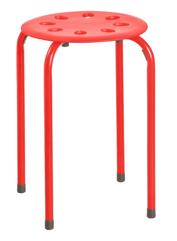 JUSTHOME Cheap price modern design portable stacking plastic stool with metal legs
