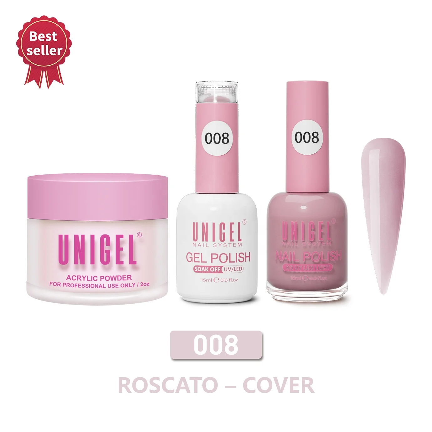 Unigel Wholesale #001-#018 Nail Supplies Private Label 3in1 Matching Acrylic Dipping Powder Gel Polish
