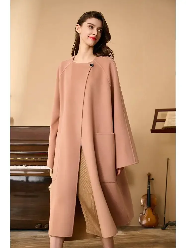 Wholesale Fashion Boutique Clothing Custom Ladies Office Trench Coat Wool Elegant Coat Women Long Winter Clothing