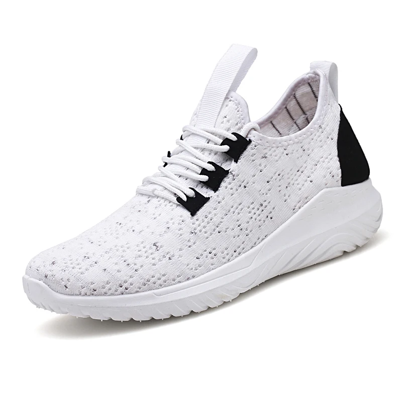 1828  Flying Woven White Sneakers Shoes For Boys Men Casual Running Casual Fitness Trainers Sport Shoes